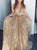 A Line Halter Tulle Shimmering Backless Prom Dresses