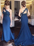 One Shoulder Mermaid Satin Appliques Prom Dresses LBQ3539