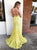 Sweep Train Yellow Evening Dresses