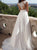 Sweep Train White Evening Dresses with Slit