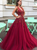 Sweep Train Red Satin Evening Dresses