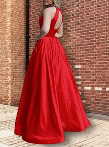 Sweep Train Red Evening Dresses