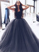 Ball Gown Sweetheart Beading Tulle Prom Dresses
