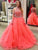 Ball Gown Sleeveless Halter Beading Tulle PromDresses 