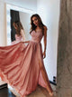 Sweep Train Pink Evening Dresses