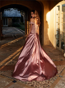 Sweep Train Pink Evening Dresses