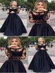 Sweep Train Black Evening Dresses