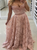 Sweetheart A Line Pink Lace Beadings Prom Dresses