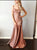Mermaid Spaghetti Strap Champagne Satin Prom Dresses