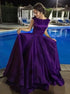 Ball Gown Scoop Satin Appliques Sweep Train Prom Dress LBQ1909