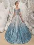 Ball Gown Off the Shoulder Sequins Bowknot Prom Dress LBQ3217