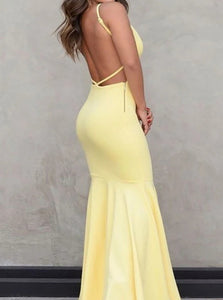 Sweep Train Backless Evening Dresses
