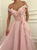 Sweep Train Pink Evening Dresses