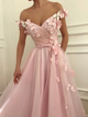 Sweep Train Pink Evening Dresses