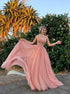 A Line Beading V Neck Tulle Prom Dress LBQ2572