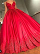 Ball Gown Spaghetti Straps Open Back Satin With Appliques