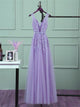 Sweep Train Purple Evening Dresses