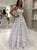 A Line White Sweetheart Flower Tulle Prom Dress