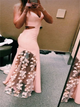 Mermaid Pink Satin Sleeveless Floor Length Prom Dresses