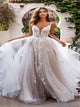 A Line Appliques Sleeveless Floor Length Wedding Dresses