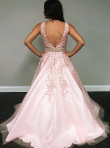 Sleeveless Pink Evening Dresses