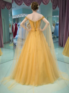 Lace Up Tulle Prom Dresses