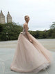 Sweep Train Pink Evening Dresses