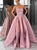 Pink Strapless A Line Prom Dress With High Slit LBQ0614