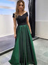 A Line Off The Shoulder Pleats Taffeta Prom Dress LBQ0543