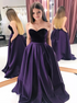 A Line Sweetheart Straples Satin Prom Dresses With Pockets LBQ0766