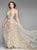 A Line V Neck Tulle Champagne Prom Dresses 