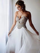 Chiffon A Line Beadings Ivory Prom Dresses