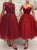 A Line Burgundy Tulle Prom Dresses with Pleats