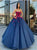 Sweep Train Blue Evening Dresses