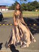 Sweep Train Brown Evening Dresses