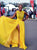 A Line Scoop Embroidery Yellow Chiffon Prom Dresses