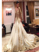 Sweep Train Golden Evening Dresses