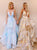 Sweep Train Blue Evening Dresses