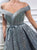 Sweep Train Silver Evening Dresses