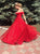 Sparkly Off Shoulder Red Sequins Prom Dresses