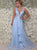 Sweep Train Blue Evening Dresses