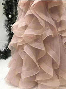 Pink Ruffles Evening Dresses