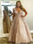 Sparkle Sweep Train  Champagne Open Back Prom Dresses