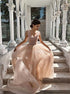 Straps Long Tulle Prom Dress with Beading Sleeveless LBQ1572