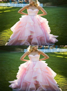 Sweep Train Pink Evening Dresses