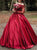 Off the Shoulder Long Sleeves Ball Gown Prom Dresses