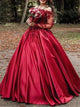 Off the Shoulder Long Sleeves Ball Gown Prom Dresses