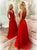 Sweep Train Red Evening Dresses