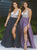 Purple Sweep Train Sleeveless Prom Dresses