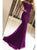 Mermaid Lace Purple Beadings Sweep Train Prom Dresses